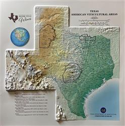 Texas American Viticultural Areas - Small 3D Map 0062